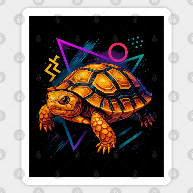 Retro Neon Russian Tortoise Magnet by Reptiq's Store